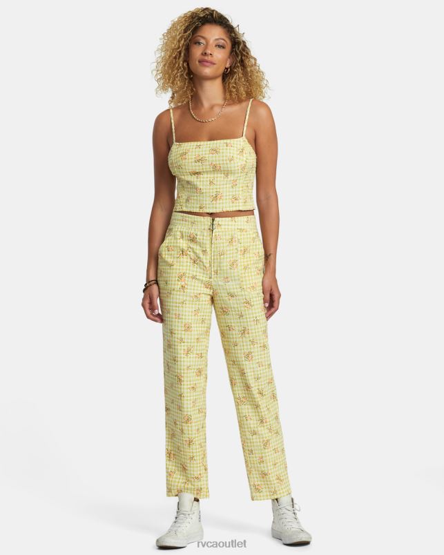 Clothing V84B1242 golden RVCA Women Anywhere Seersucker Pants