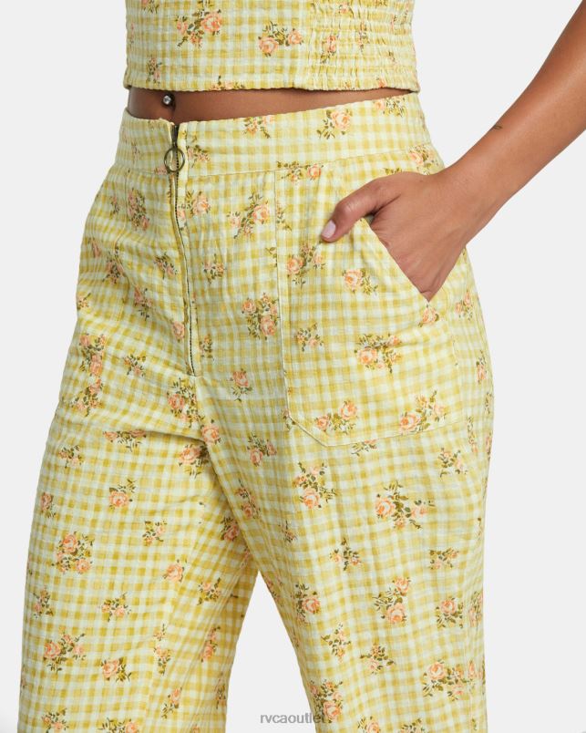 Clothing V84B1242 golden RVCA Women Anywhere Seersucker Pants