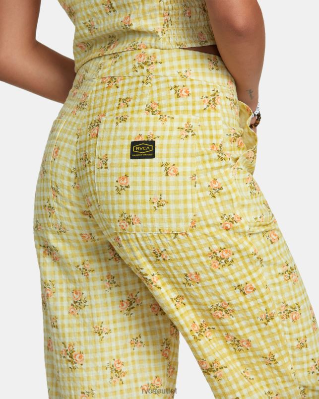 Clothing V84B1242 golden RVCA Women Anywhere Seersucker Pants
