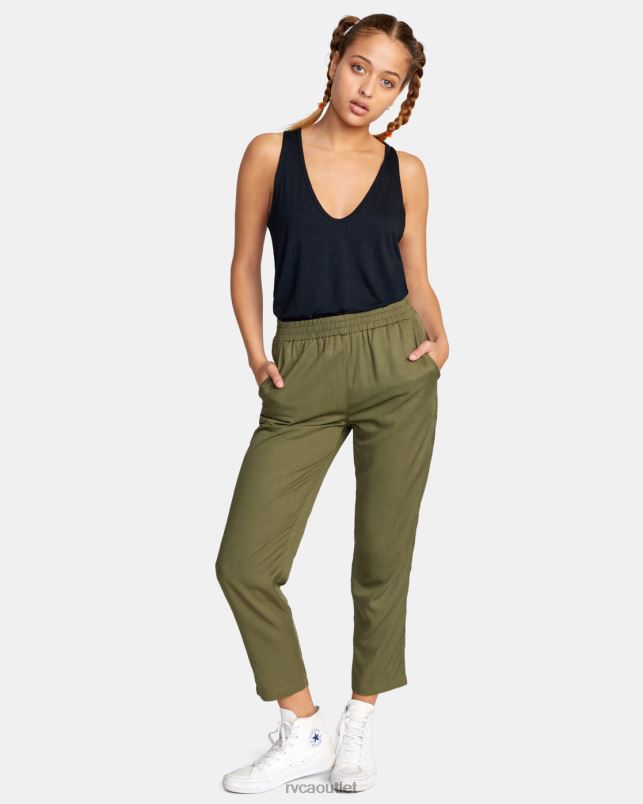 Clothing V84B1274 dark olive RVCA Women New Yume Beach Pants