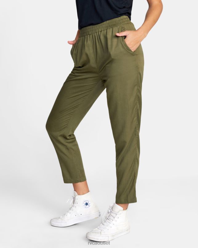 Clothing V84B1274 dark olive RVCA Women New Yume Beach Pants