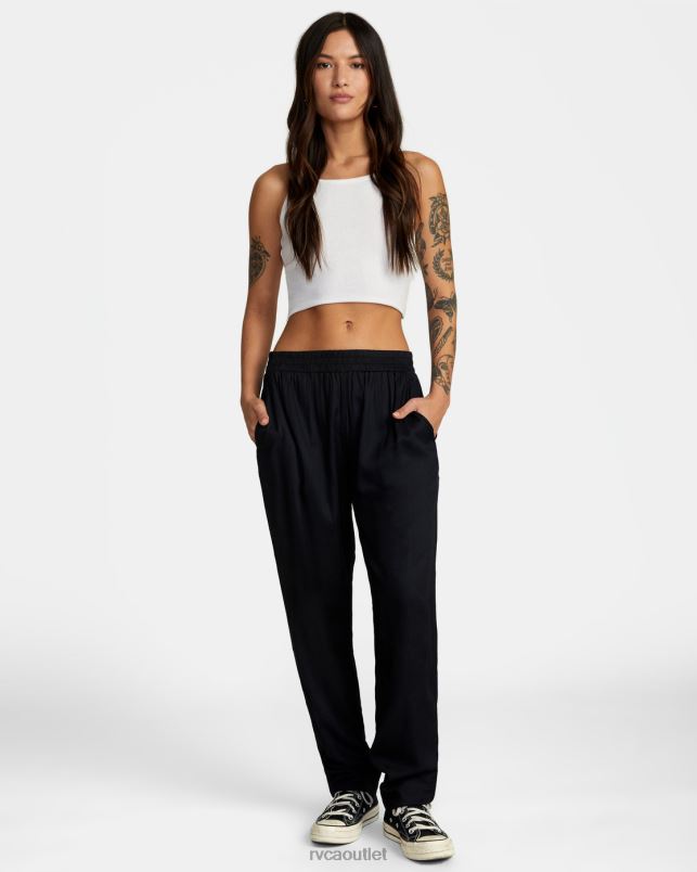 Clothing V84B1281 black RVCA Women New Yume Beach Pants