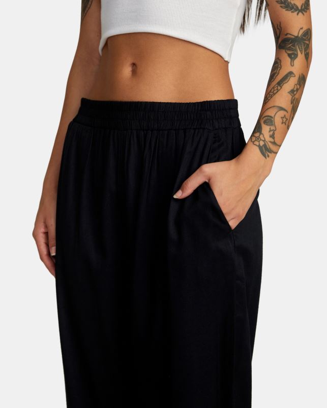 Clothing V84B1281 black RVCA Women New Yume Beach Pants