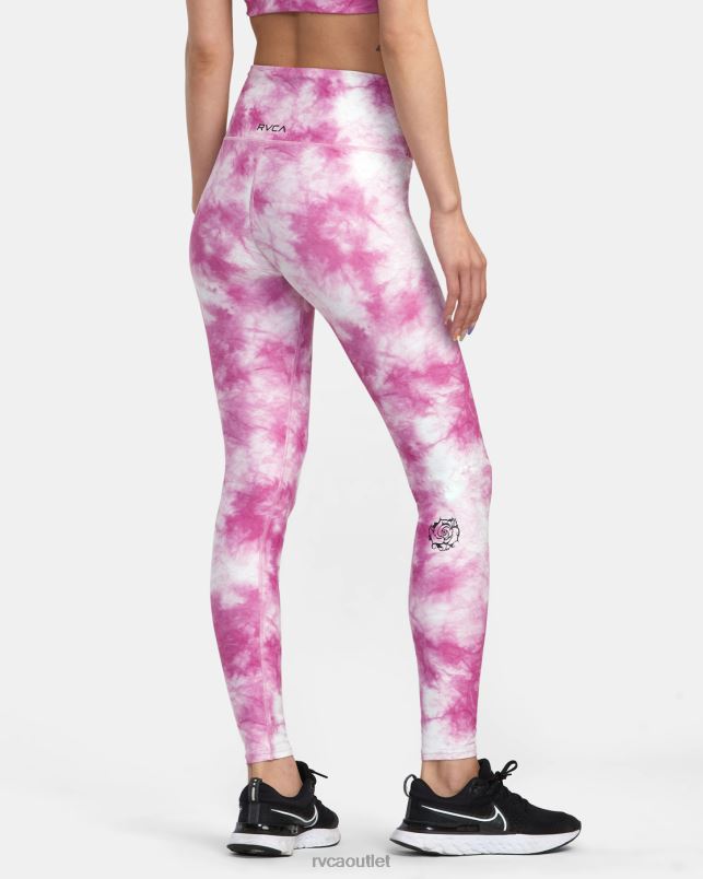 Clothing V84B1388 rose pink RVCA Women Thug Rose Essential High Waist Leggings
