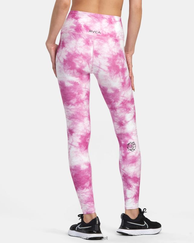 Clothing V84B1388 rose pink RVCA Women Thug Rose Essential High Waist Leggings