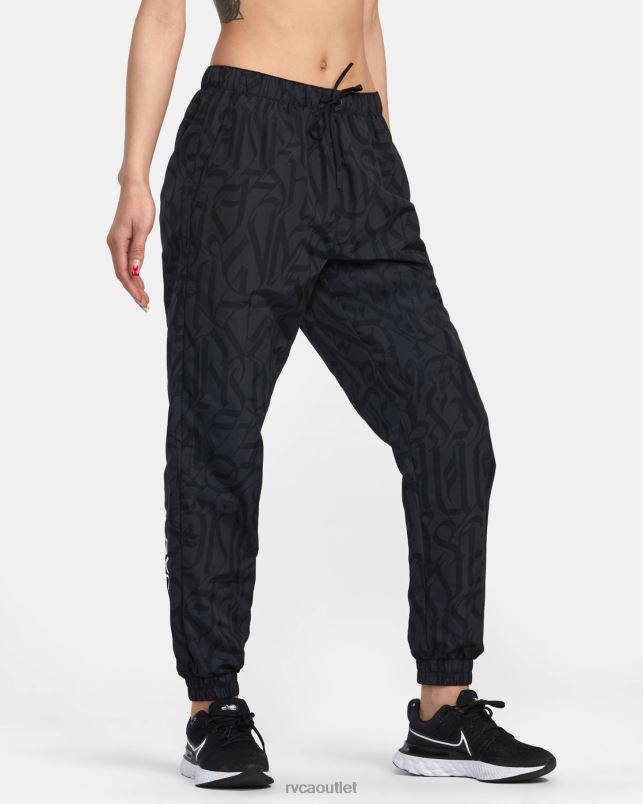 Clothing V84B1411 black RVCA Women Thug Rose Track Technical Joggers