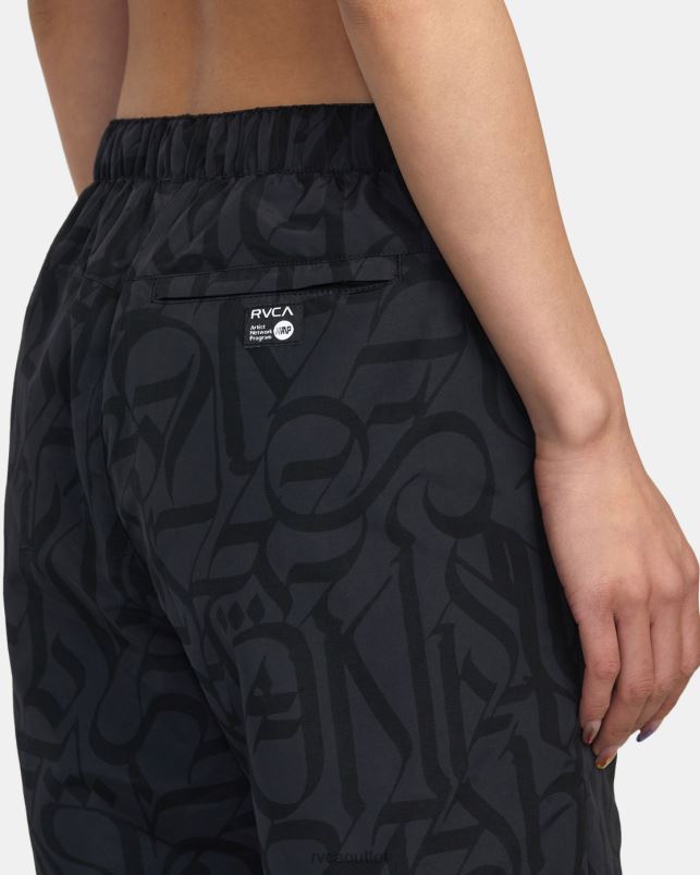 Clothing V84B1411 black RVCA Women Thug Rose Track Technical Joggers