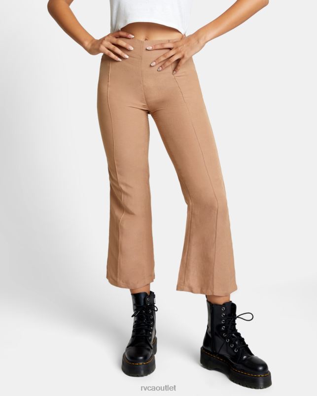 Clothing V84B1508 wood RVCA Women Drip High-Waisted Pants