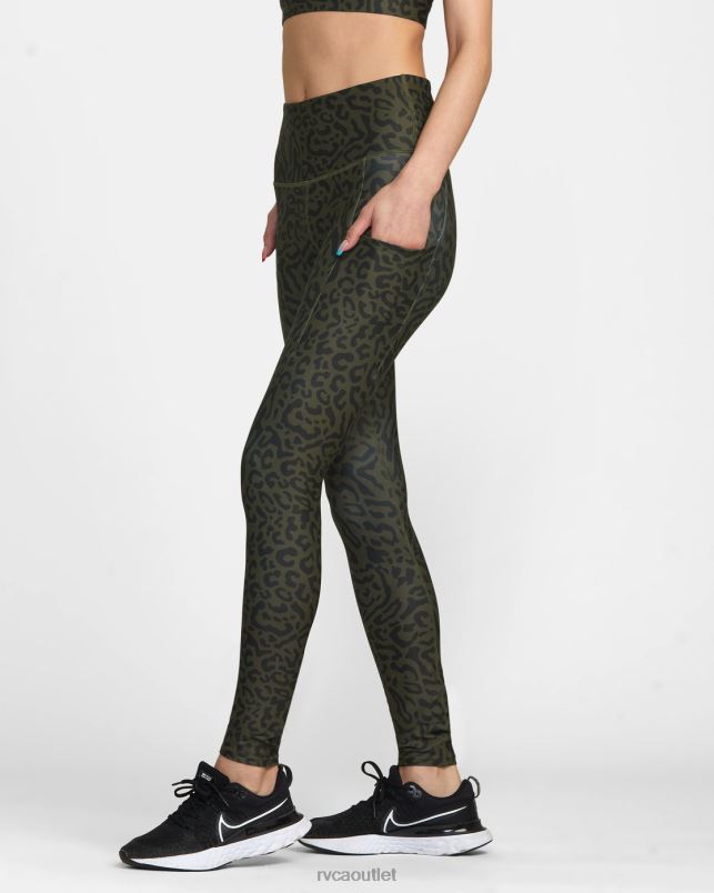 Clothing V84B1579 animal olive RVCA Women VA Sport Pocket Technical Leggings