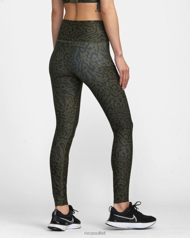 Clothing V84B1579 animal olive RVCA Women VA Sport Pocket Technical Leggings