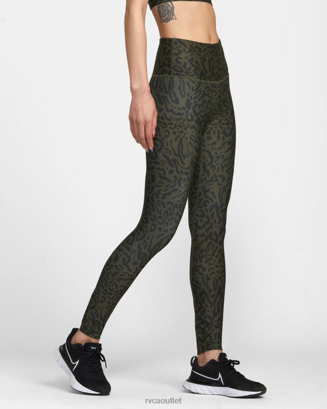 Clothing V84B1579 animal olive RVCA Women VA Sport Pocket Technical Leggings