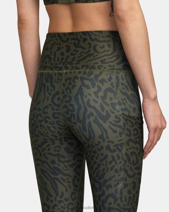 Clothing V84B1579 animal olive RVCA Women VA Sport Pocket Technical Leggings