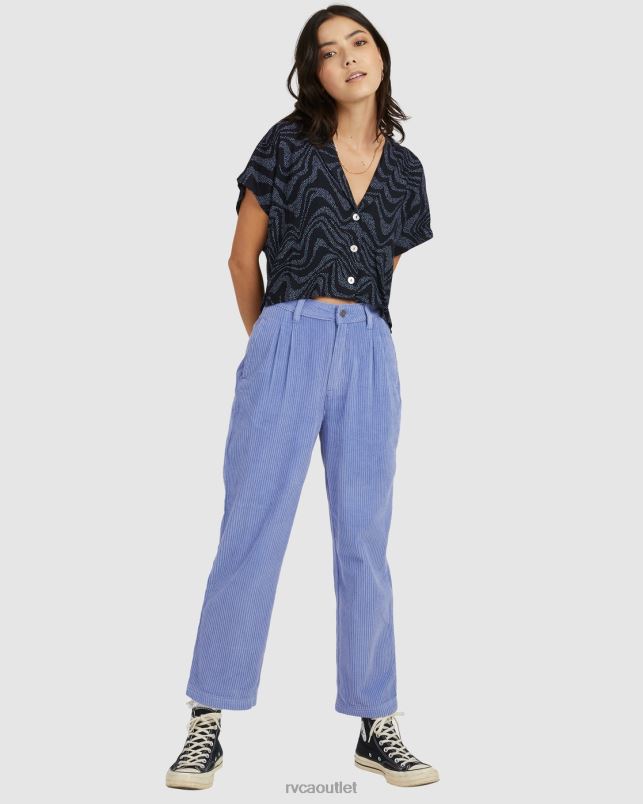 Clothing V84B1686 grey purple RVCA Women Plushed Cord Pants