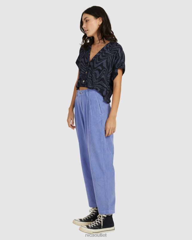 Clothing V84B1686 grey purple RVCA Women Plushed Cord Pants