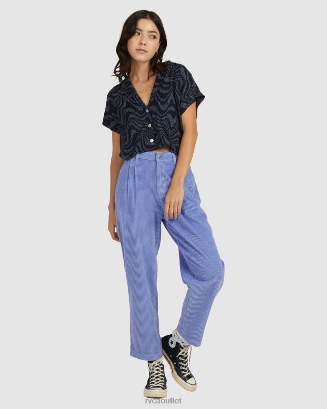 Clothing V84B1686 grey purple RVCA Women Plushed Cord Pants