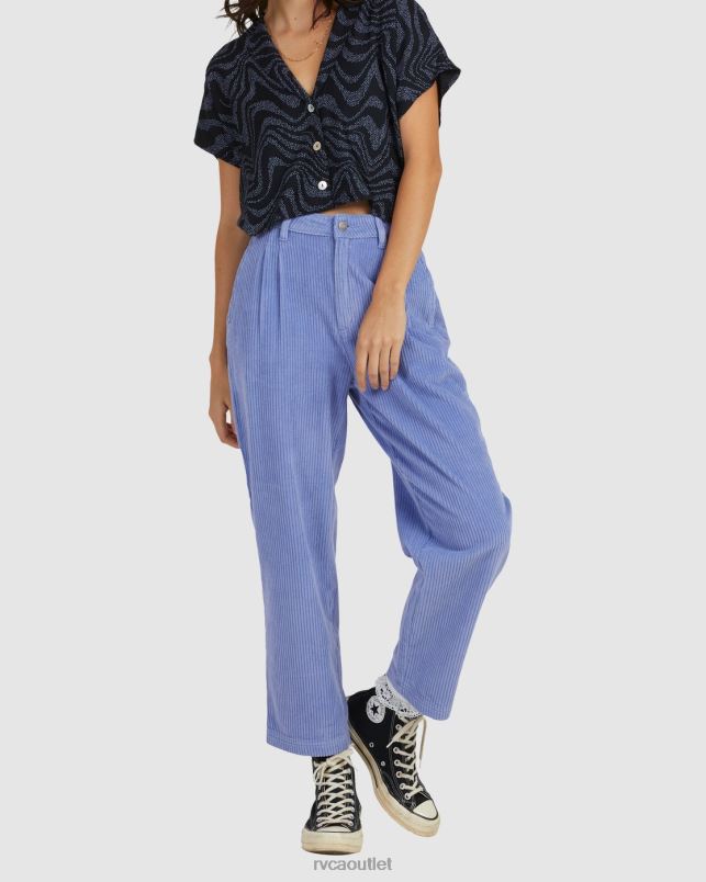 Clothing V84B1686 grey purple RVCA Women Plushed Cord Pants