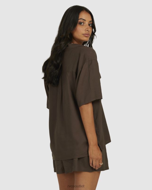 Clothing V84B1343 coffee RVCA Women CAFFEINATED OVERSHIRT