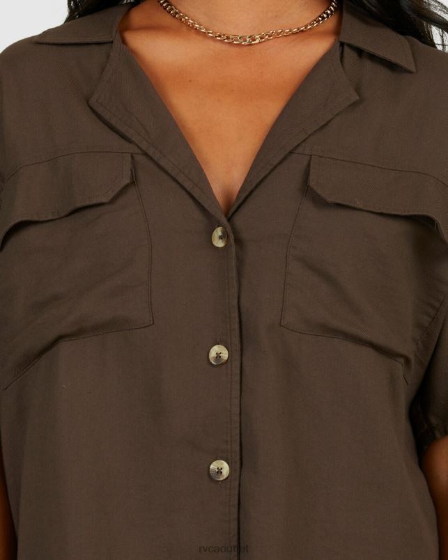 Clothing V84B1343 coffee RVCA Women CAFFEINATED OVERSHIRT