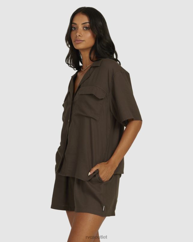 Clothing V84B1343 coffee RVCA Women CAFFEINATED OVERSHIRT