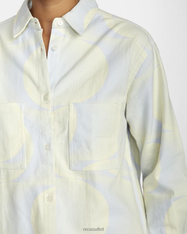 Clothing V84B1547 halogen blue RVCA Women Rush Long Sleeve Flannel Shirt