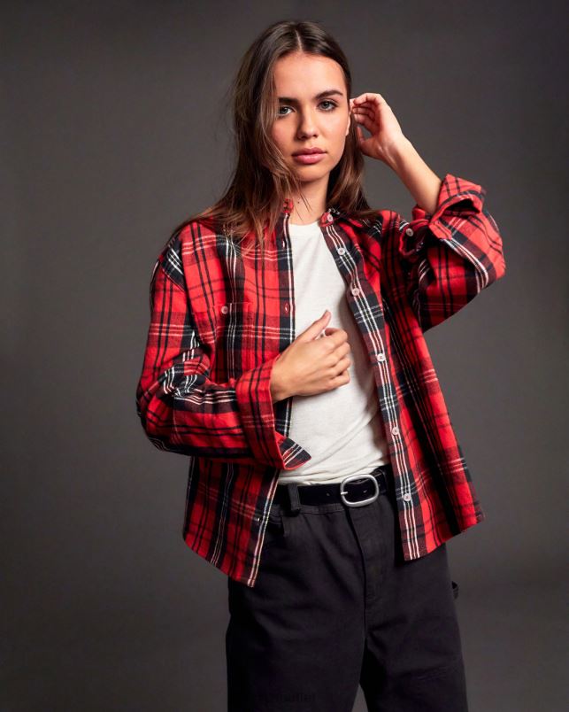 Clothing V84B1578 chrysanthemum RVCA Women Notorious Long Sleeve Flannel Shirt