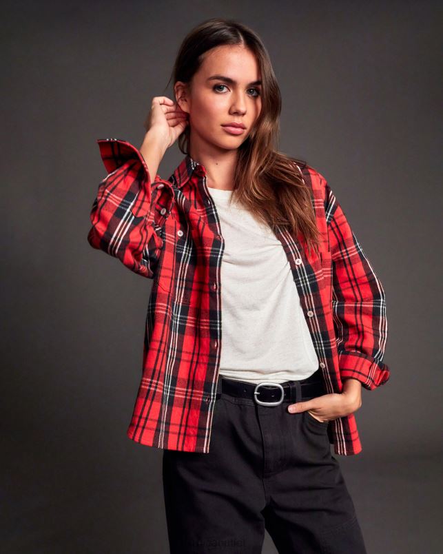 Clothing V84B1578 chrysanthemum RVCA Women Notorious Long Sleeve Flannel Shirt