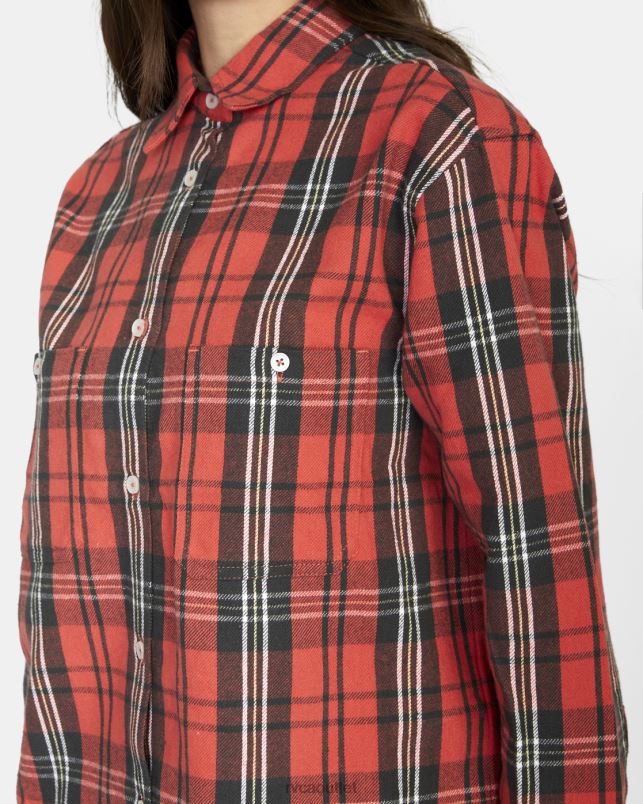 Clothing V84B1578 chrysanthemum RVCA Women Notorious Long Sleeve Flannel Shirt