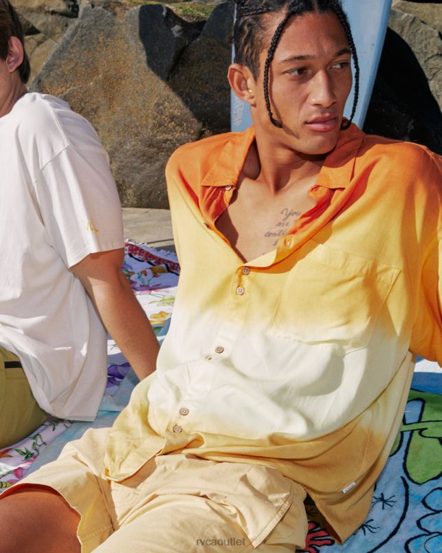 Clothing V84B237 lemon meringue RVCA Women Rose Machado Swami Short Sleeve Shirt