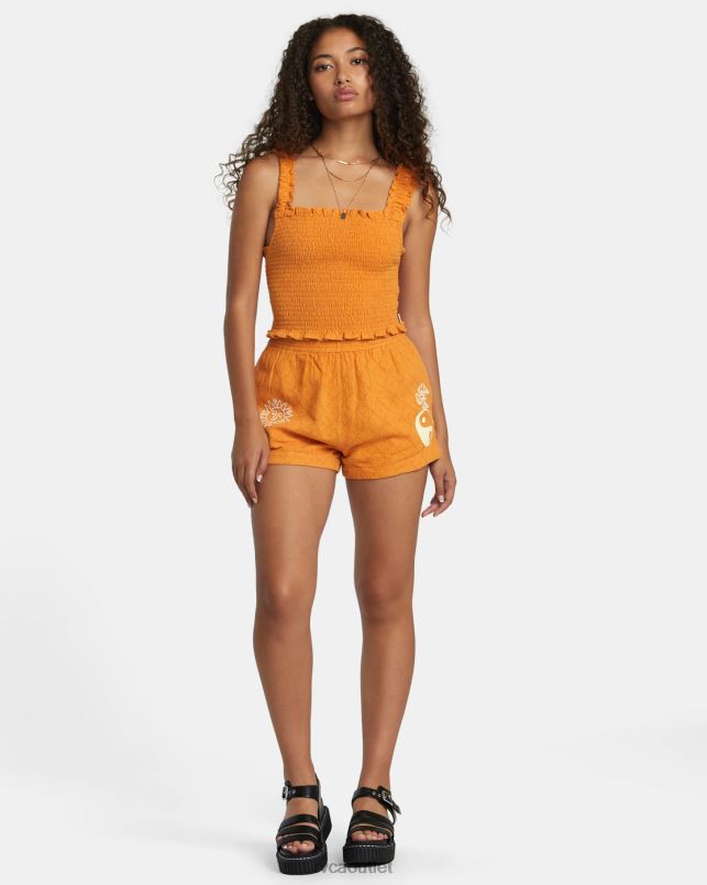 Clothing V84B1113 tangerine RVCA Women Sawyer Woven Shorts