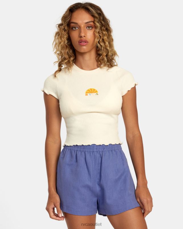 Clothing V84B1145 coast RVCA Women Linen Sawyer Elastic Waist Shorts