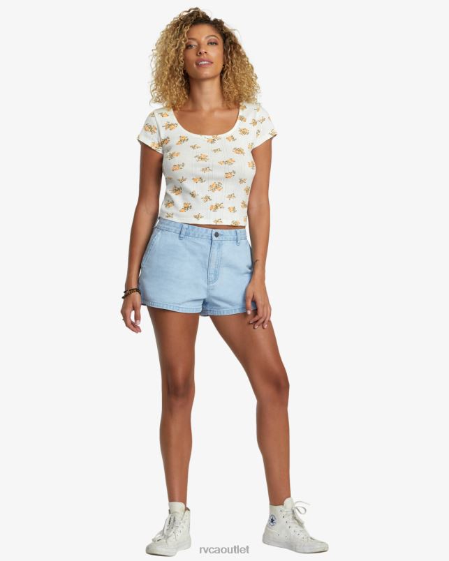 Clothing V84B1185 light vintage wash RVCA Women Weekend Denim Shorts