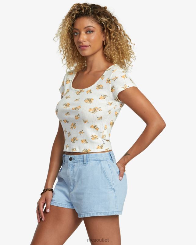 Clothing V84B1185 light vintage wash RVCA Women Weekend Denim Shorts