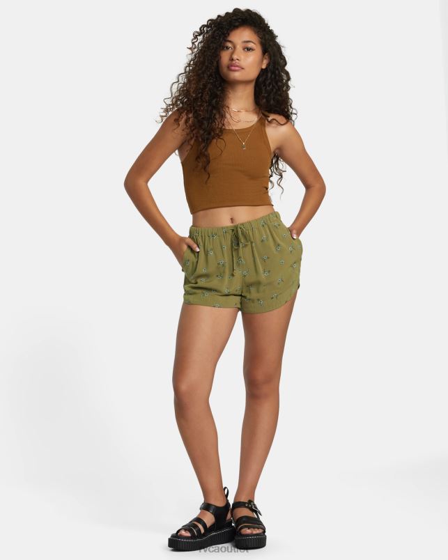 Clothing V84B1222 aloe RVCA Women New Yume Drawcord Shorts