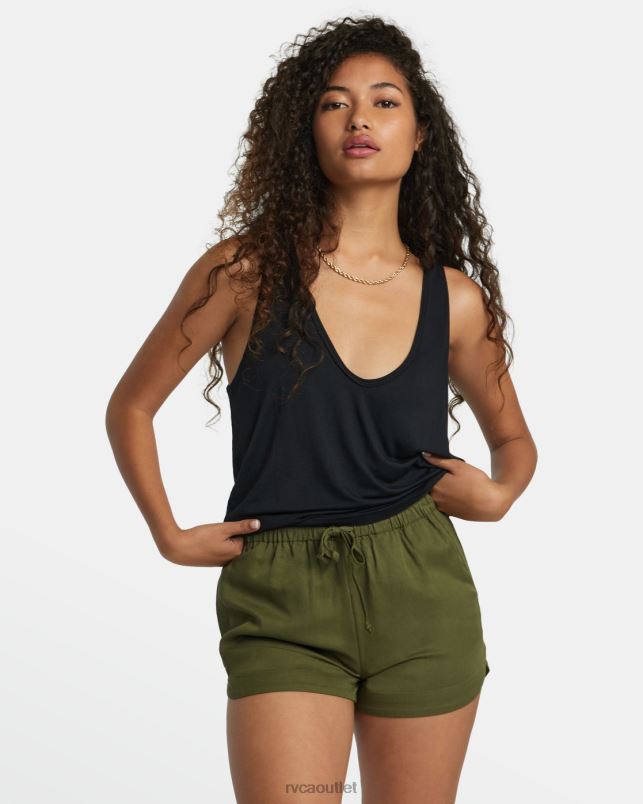 Clothing V84B1268 dark olive RVCA Women New Yume Drawcord Shorts