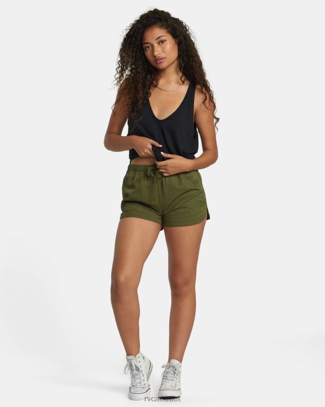 Clothing V84B1268 dark olive RVCA Women New Yume Drawcord Shorts