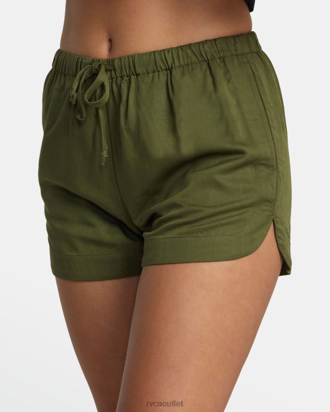 Clothing V84B1268 dark olive RVCA Women New Yume Drawcord Shorts