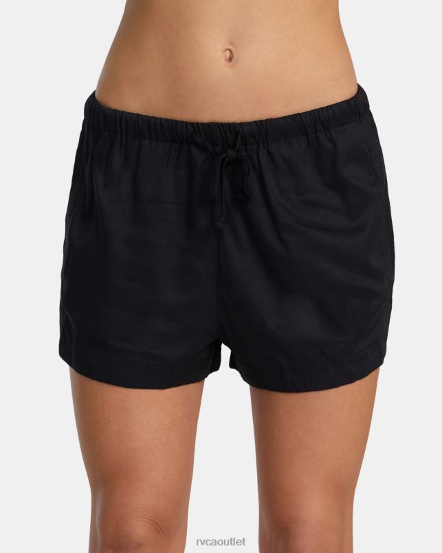 Clothing V84B1321 black RVCA Women Grounded Elastic Waist Shorts