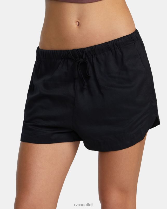 Clothing V84B1321 black RVCA Women Grounded Elastic Waist Shorts