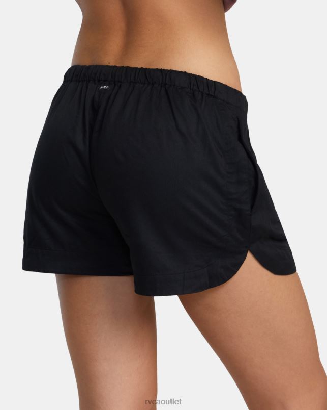 Clothing V84B1321 black RVCA Women Grounded Elastic Waist Shorts