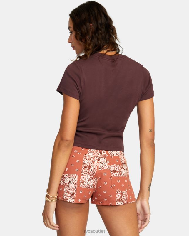 Clothing V84B1583 cinnamon RVCA Women Belle High-Rise Shorts