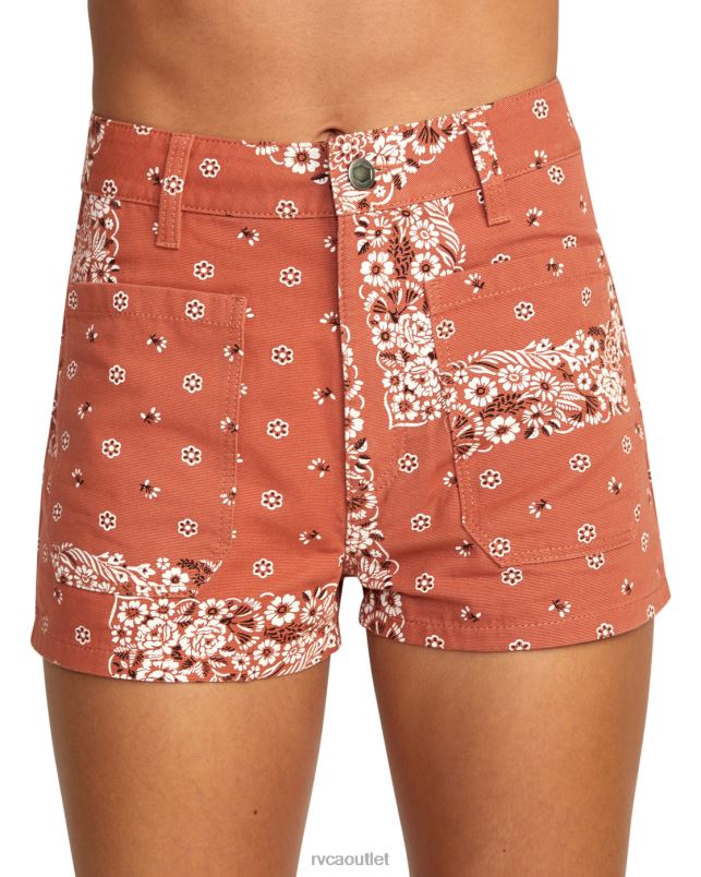 Clothing V84B1583 cinnamon RVCA Women Belle High-Rise Shorts