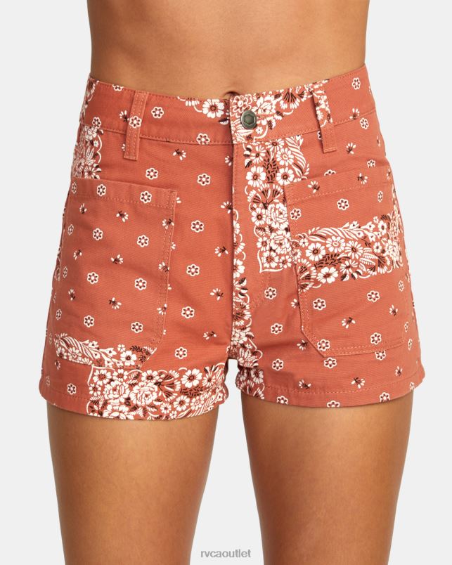 Clothing V84B1583 cinnamon RVCA Women Belle High-Rise Shorts