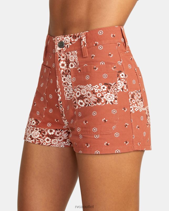 Clothing V84B1583 cinnamon RVCA Women Belle High-Rise Shorts