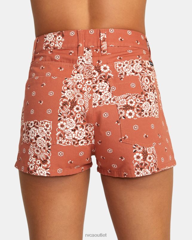Clothing V84B1583 cinnamon RVCA Women Belle High-Rise Shorts