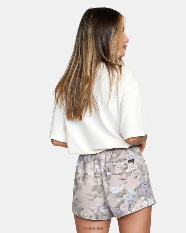 Clothing V84B1629 oatmeal RVCA Women Camp Sawyer Elastic Waist Shorts