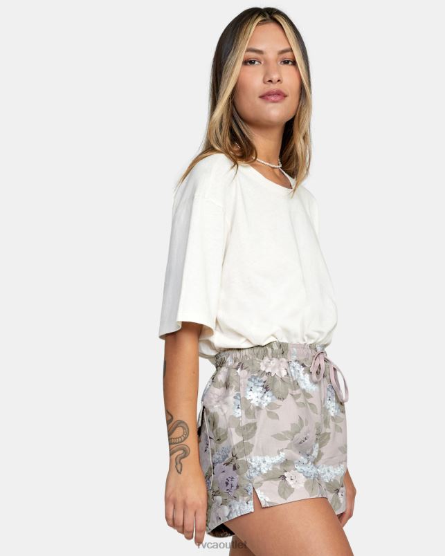 Clothing V84B1629 oatmeal RVCA Women Camp Sawyer Elastic Waist Shorts