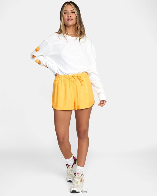 Clothing V84B1706 marigold RVCA Women New Yume Drawcord Shorts