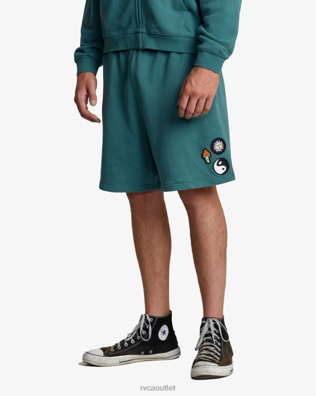 Clothing V84B247 teal RVCA Women Rose Machado Baggy Oversized Sweat Shorts
