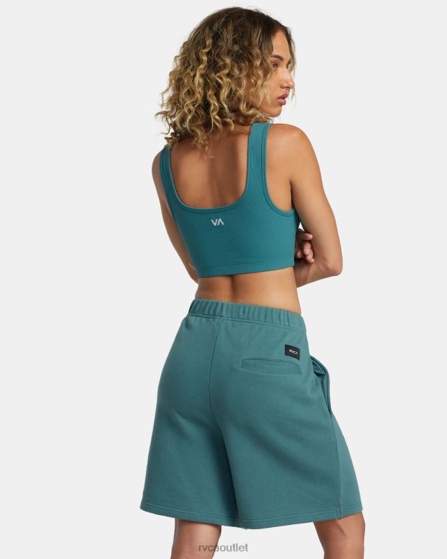 Clothing V84B247 teal RVCA Women Rose Machado Baggy Oversized Sweat Shorts