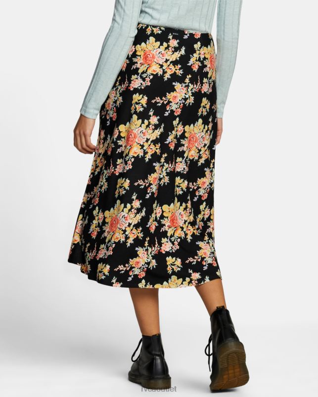 Clothing V84B1316 true black RVCA Women Stardust Midi Skirt